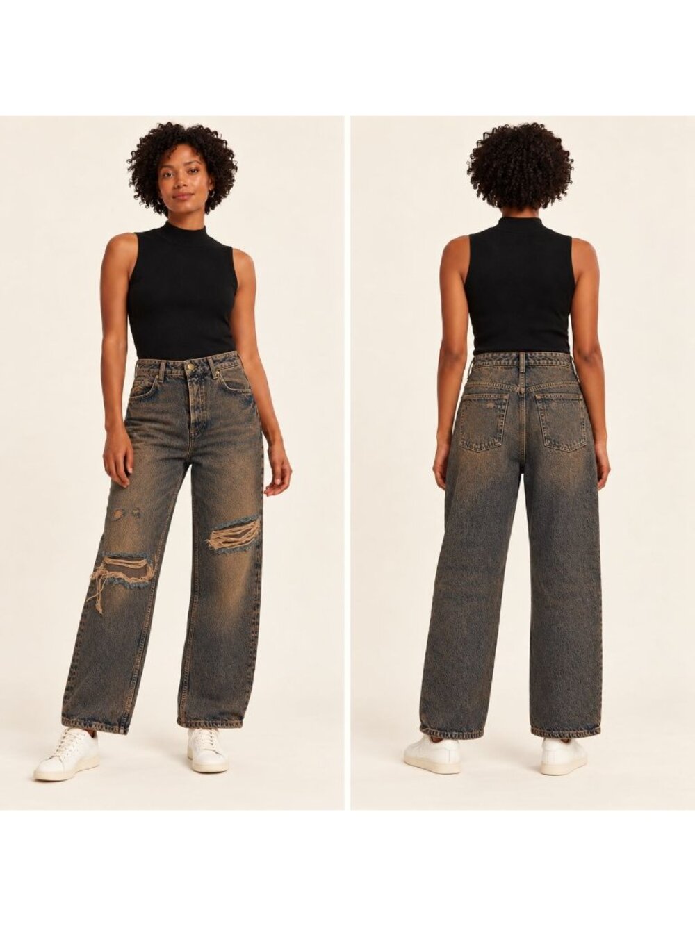 We The Free Sz 27 Free People Deep Trance Dropped Boyfriend Jeans Barrel Leg